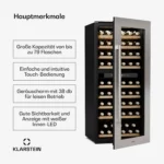 Vinsider 59,2cm 79 Flaschen Einbau-Weinkühlschrank​ 2 Zonen Schwarz – Bild 2