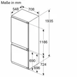 Serie 4 Einbau-Kühl-Gefrier-Kombination mit Gefrierbereich unten 193.5 x 70.8 cm Flachscharnier – Bild 20